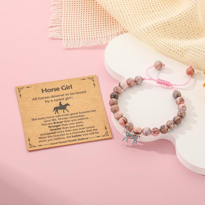 VULETO Axolotl/Horse Bracelet Gifts for Girls Women, Charm Pearl Beads Cute Stuff Valentines Birthday Jewelry for Kids Teens - Image 3